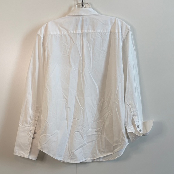 J. Crew Organic Cotton “Garçon” White Button-Up Blouse with Crystal buttons - Picture 6 of 6